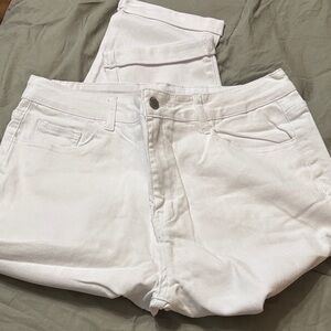 SHEIN Women's Crisp White Skinny Jeans